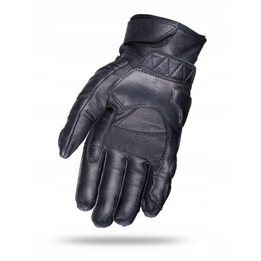 WOLF BANDIT BLACK KOŽENÉ RUKAVICE NA MOTORKU