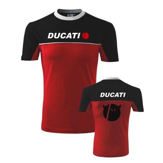 PÁNSKÉ TRIKO S MOTIVEM DUCATI DEVIL - ČERNO/ČERVENÉ