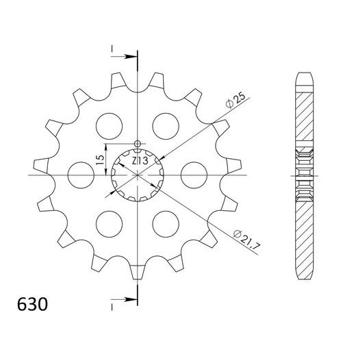 ŘETĚZOVÉ KOLEČKO SUPERSPROX CST-518:16 16 ZUBŮ, 630