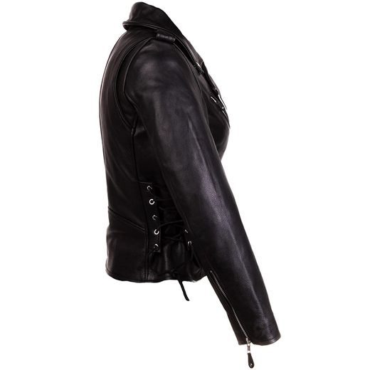 DÁMSKÝ KOŽENÝ KŘIVÁK SE ŠNĚROVÁNÍM A TERMOVLOŽKOU WOLF BIKER