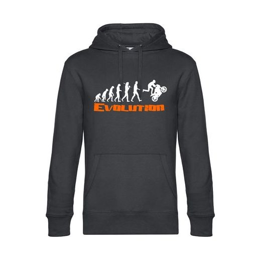 PÁNSKÁ MIKINA S KAPUCÍ A MOTIVEM EVOLUTION STUNT - ŠEDÁ