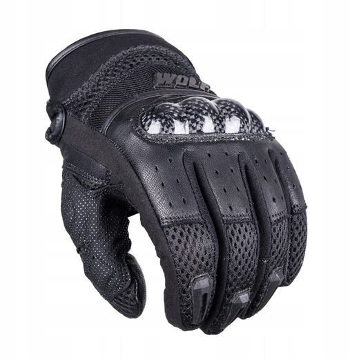 WOLF RABID BLACK KOŽENÉ RUKAVICE NA MOTORKU