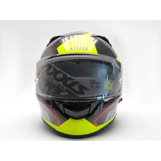 INTEGRÁLNÍ HELMA AXXIS RACER GP CARBON SV SPIKE LESKLÁ FLUO