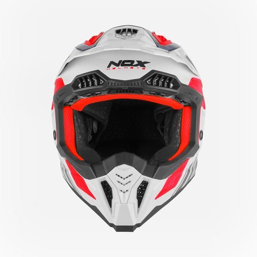 MOTOKROSOVÁ HELMA NOX N634 STORM ČERVENÁ/BÍLÁ