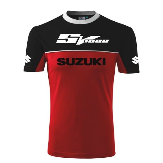PÁNSKÉ TRIKO S MOTIVEM SUZUKI SV1000 - ČERNÁ/ČERVENÁ