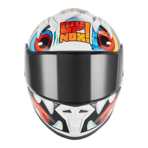 DĚTSKÁ PŘILBA NA MOTORKU NOX N731 KID SCRAPPY BÍLÁ