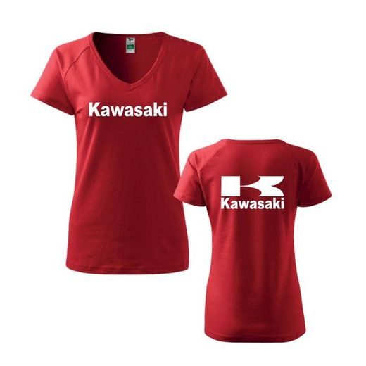DÁMSKÉ TRIKO S MOTIVEM KAWASAKI - ČERVENÉ