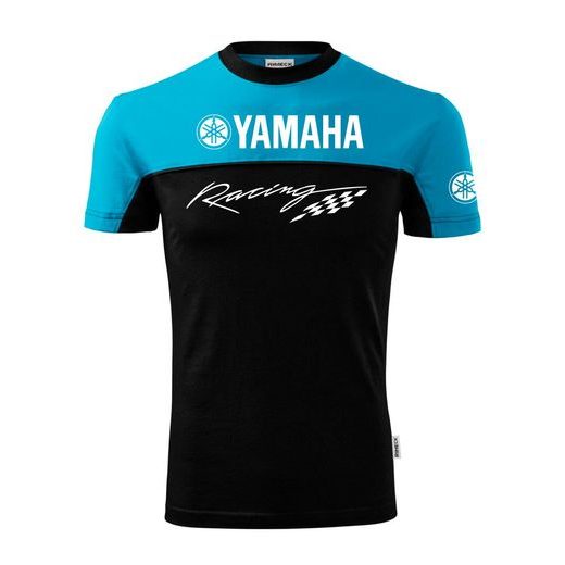 PÁNSKÉ TRIKO S MOTIVEM YAMAHA RACING - TYRKYSOVÁ/ČERNÁ