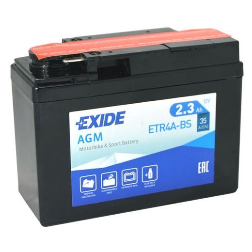 MOTOBATERIE EXIDE ETR4A-BS, 12V, 2.3AH, 35A - VÝPRODEJ