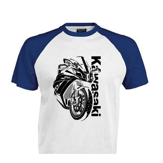 PÁNSKÉ TRIKO S MOTIVEM KAWASAKI NINJA 2 - MODRO/BÍLÉ
