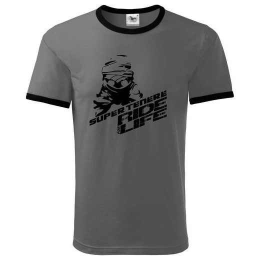 PÁNSKÉ TRIKO S MOTIVEM YAMAHA SUPERTENERE RIDE FOR LIFE - ŠEDÉ