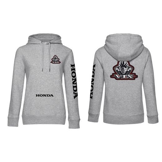 DÁMSKÁ MIKINA S KAPUCÍ A MOTIVEM HONDA VTX - ŠEDÁ