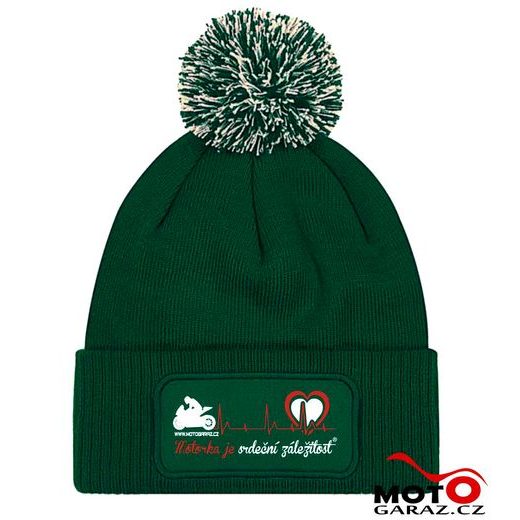 ZIMNÍ ČEPKA S BAMBULÍ MOTORKA JE SRDEČNÍ ZÁLEŽITOST ®
