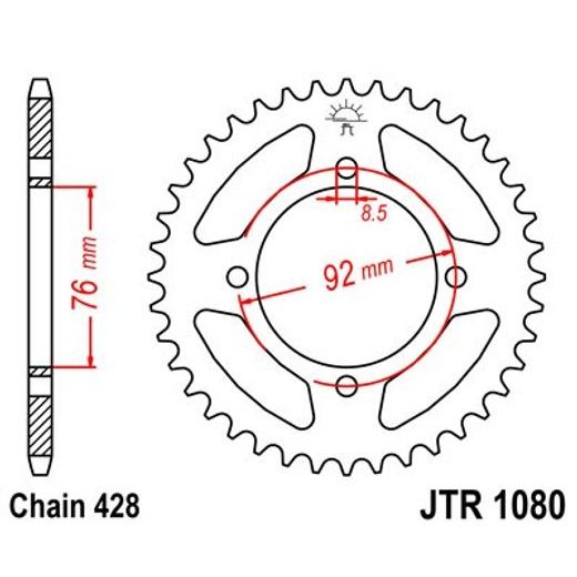 ŘETĚZOVÁ ROZETA JT JTR 1080-39 39 ZUBŮ, 428