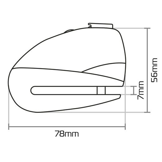 ZÁMEK KOTOUČE S ALARMEM OXFORD SCREAMER 7 - ČERNÝ LK289