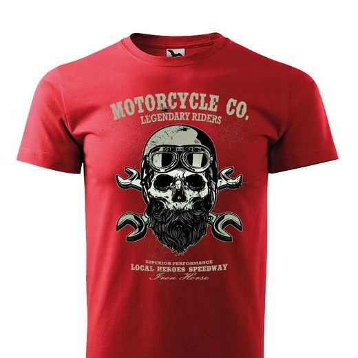 PÁNSKÉ TRIKO S MOTIVEM MOTORCYCLE LEGENDARY RIDERS - ČERVENÉ