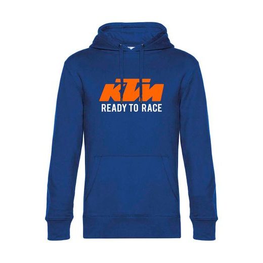 PÁNSKÁ MIKINA S KAPUCÍ A MOTIVEM KTM READY TO RACE - KRÁLOVSKY MODRÁ
