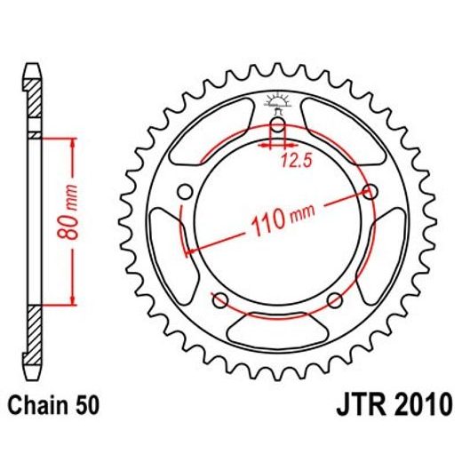 ŘETĚZOVÁ ROZETA JT JTR 2010-46 46 ZUBŮ, 530