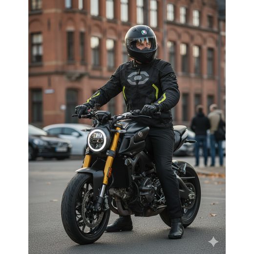 STREET BUNDA NA MOTORKU SPORTSTER 4SQUARE - ČERNÁ/FLUO