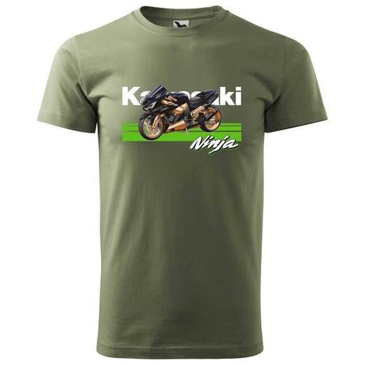 PÁNSKÉ TRIKO S MOTIVEM KAWASAKI NINJA - KHAKI