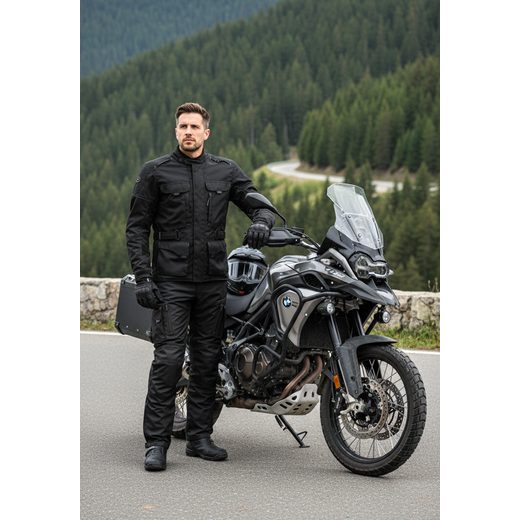 CESTOVNÍ ENDURO BUNDA NA MOTORKU TRAILER 4SQUARE - ČERNÁ