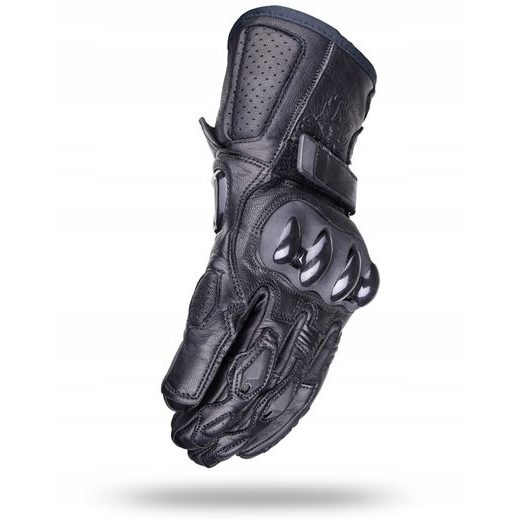WOLF SPIRAL BLACK KOŽENÉ RUKAVICE NA MOTORKU