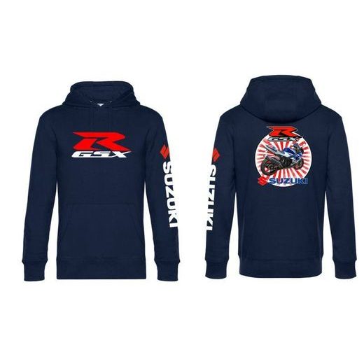 DÁMSKÁ MIKINA S KAPUCÍ A MOTIVEM SUZUKI GSXR - TMAVĚ MODRÁ