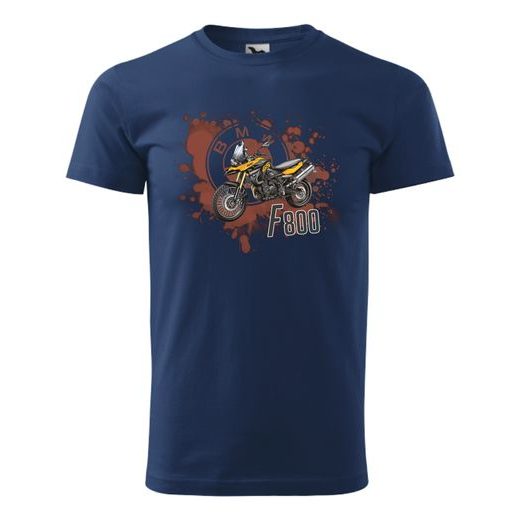 PÁNSKÉ TRIKO S MOTIVEM BMW F 800 GS - TMAVĚ MODRÉ