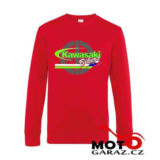 PÁNSKÁ KLUBOVÁ MIKINA KAWASAKI BIKERS CZ - ČERVENÁ