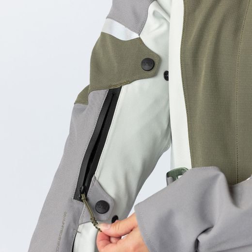 DÁMSKÁ BUNDA S LAMINOVANOU MEMBRÁNOU IXS VENTURE-STX 1.0 X2-011605 SVĚTLE ŠEDÁ-OLIVOVÁ