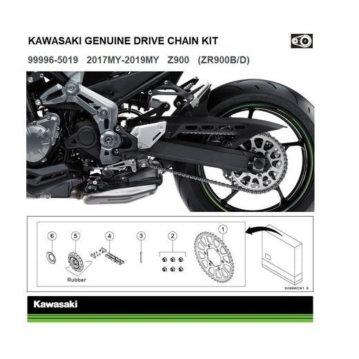 ORIGINÁLNÍ ŘETĚZOVÁ SADA KAWASAKI Z900 2017-2019