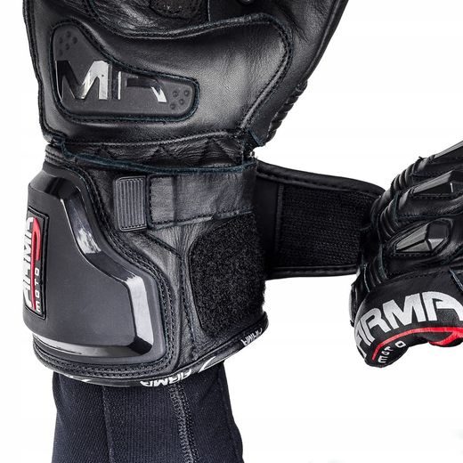 WOLF RAIDEN BLACK KOŽENÉ SPORTOVNÍ RUKAVICE NA MOTORKU