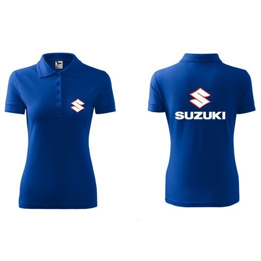 DÁMSKÉ POLO S MOTIVEM SUZUKI 1 - KRÁLOVSKY MODRÉ