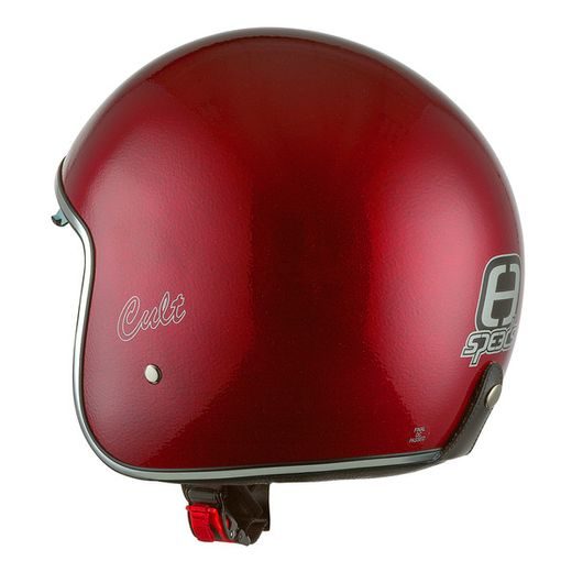 JET HELMA NA MOTORKU SE SLUNEČNÍ CLONOU SPEEDS CULT - ČERVENÁ LESKLÁ S CHROMOVÝM LEMOVÁNÍM