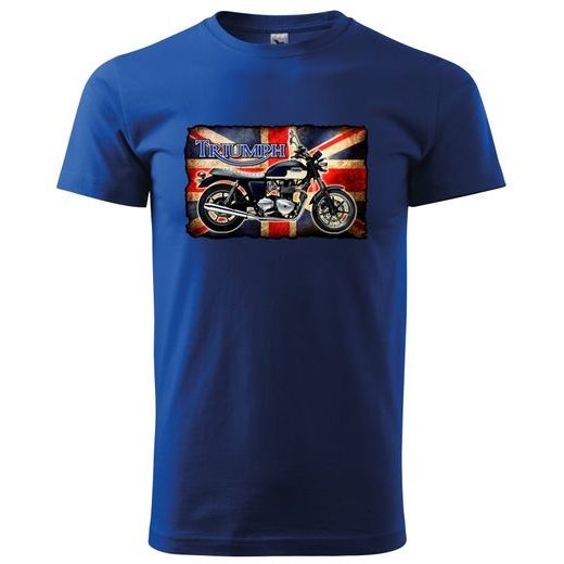 PÁNSKÉ TRIKO S MOTIVEM TRIUMPH FLAG - KRÁLOVSKY MODRÉ