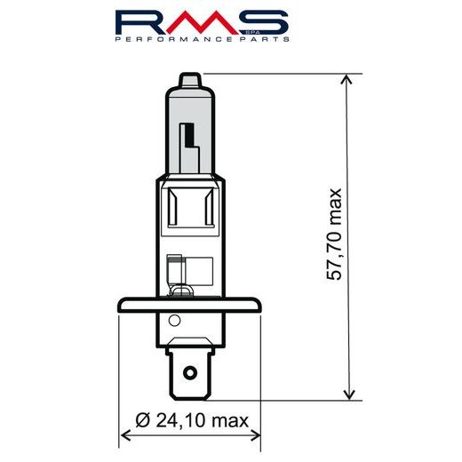 ŽÁROVKA RMS 246510035 12V 55W, H1 BÍLÁ