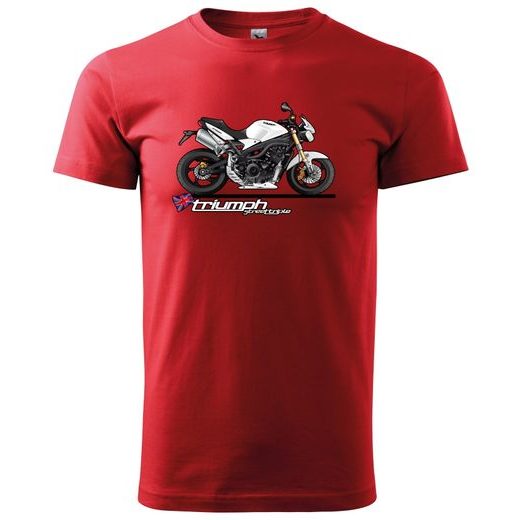 PÁNSKÉ TRIKO S MOTIVEM TRIUMPH STREET TRIPLE - ČERVENÉ