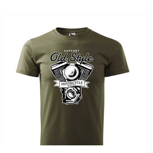 PÁNSKÉ TRIKO S MOTIVEM OLD STYLE - MILITARY