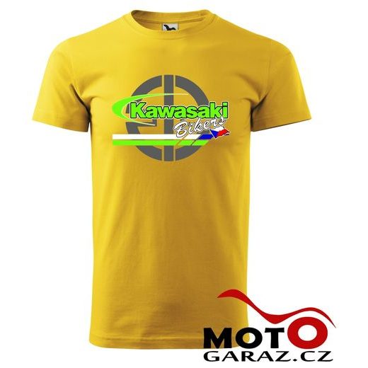 PÁNSKÉ KLUBOVÉ TRIČKO KAWASAKI BIKERS CZ - ŽLUTÁ