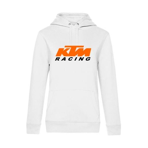 DÁMSKÁ MIKINA S KAPUCÍ A MOTIVEM KTM RACING 1 - BÍLÁ