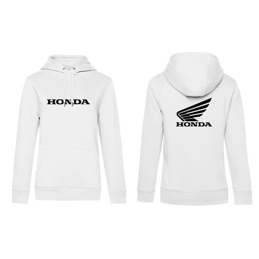 DÁMSKÁ MIKINA S KAPUCÍ A MOTIVEM HONDA 1 - BÍLÁ