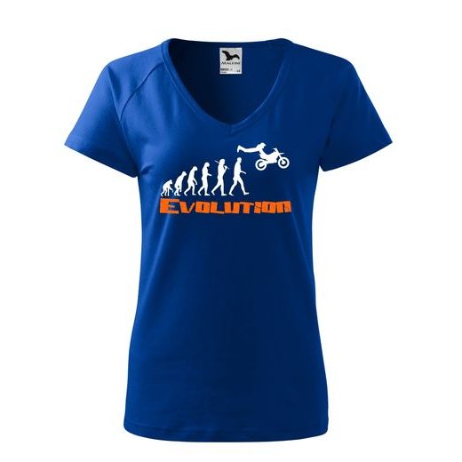 DÁMSKÉ TRIKO S MOTIVEM MOTOCROSS EVOLUTION - KRÁLOVSKY MODRÉ