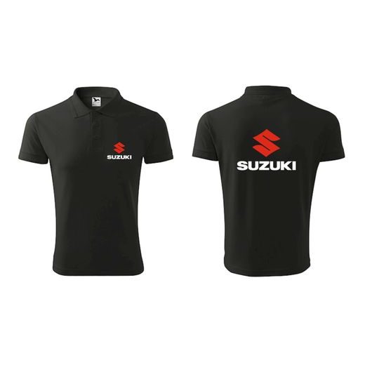 PÁNSKÉ POLO S MOTIVEM SUZUKI - ČERNÁ