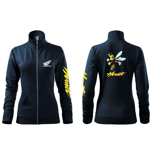 DÁMSKÁ MIKINA NA ZIP S MOTIVEM HONDA HORNET - TMAVĚ MODRÁ