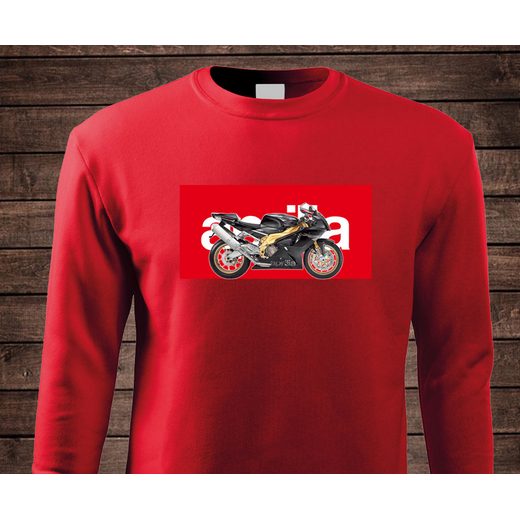 PÁNSKÁ MIKINA S MOTIVEM APRILIA RSV 1000 R2 - ČERVENÁ