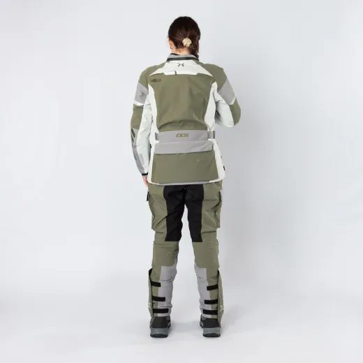 DÁMSKÁ BUNDA S LAMINOVANOU MEMBRÁNOU IXS VENTURE-STX 1.0 X2-011605 SVĚTLE ŠEDÁ-OLIVOVÁ