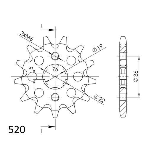 ŘETĚZOVÉ KOLEČKO SUPERSPROX CST-1352:14 14 ZUBŮ, 520