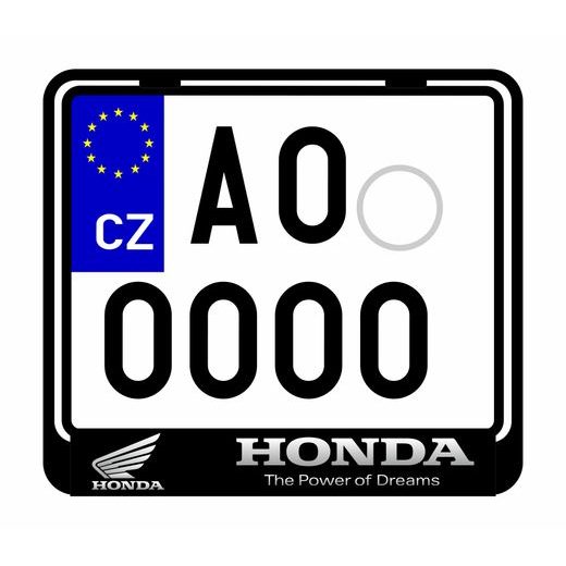 NOSIČ SPZ NA MOTORKU S 3D MOTIVEM HONDA 1 STŘÍBRNÁ