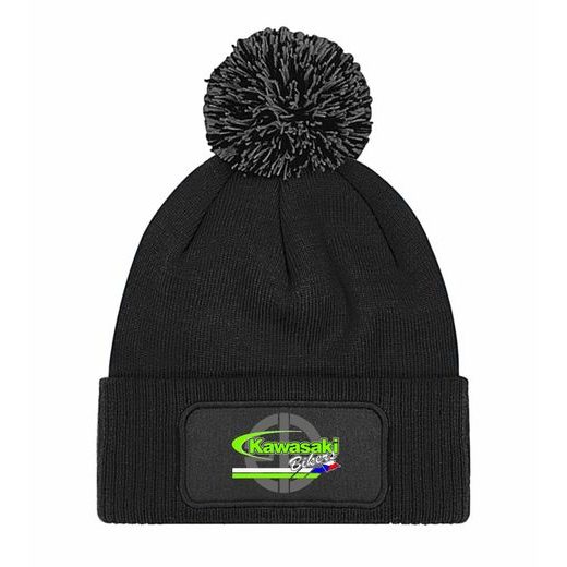 ZIMNÍ ČEPKA S BAMBULÍ A MOTIVEM KAWASAKI BIKERS CZ