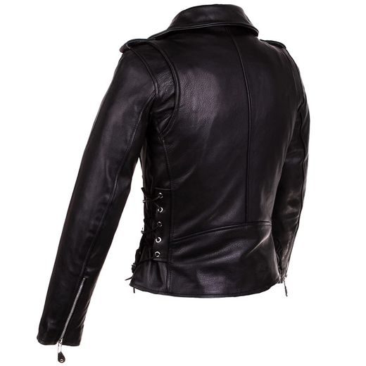 DÁMSKÝ KOŽENÝ KŘIVÁK SE ŠNĚROVÁNÍM A TERMOVLOŽKOU WOLF BIKER